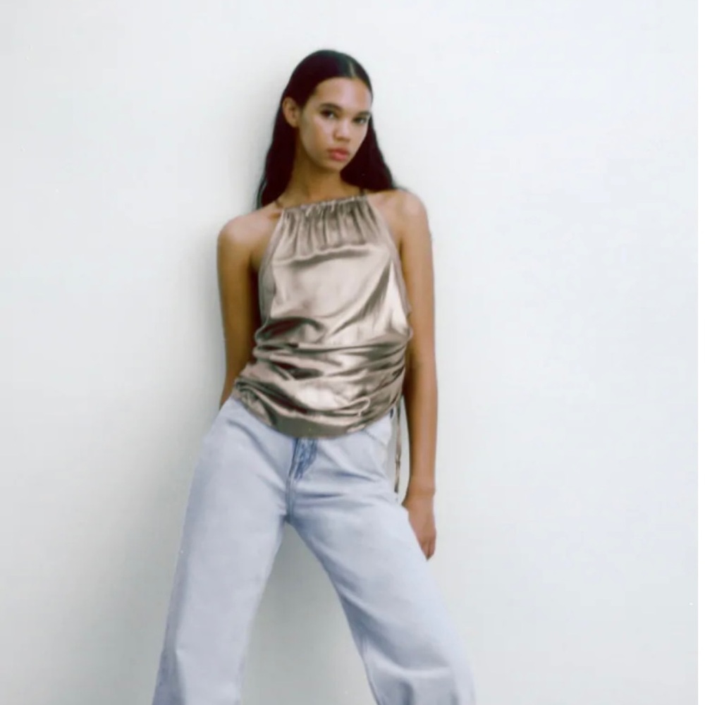 Zara silver camisole